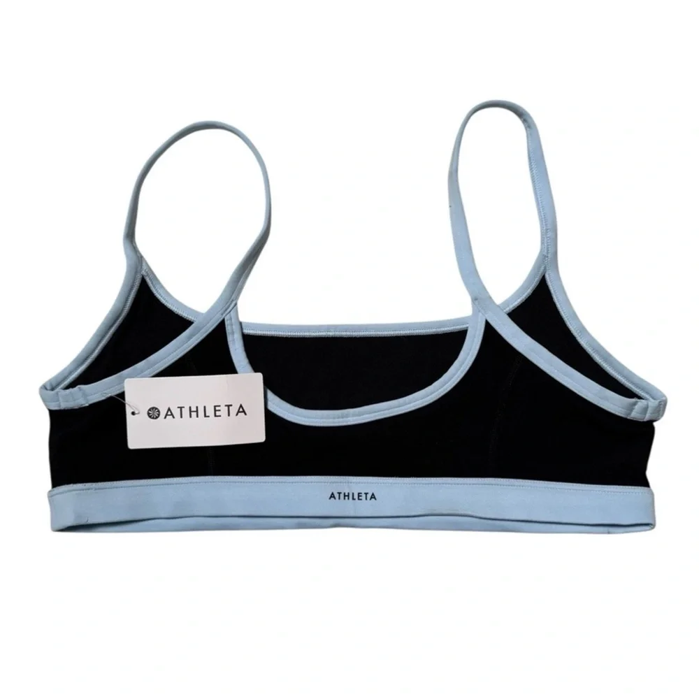 Athleta Square Neck Bra A-C NWT LARGE BLACK - Picture 7 of 7